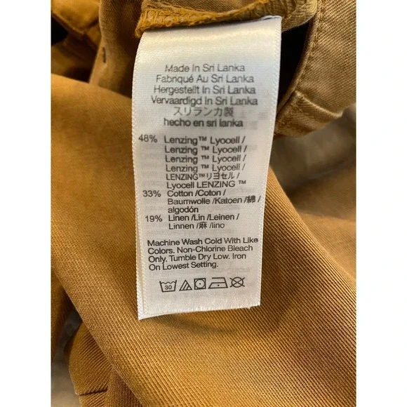 Madewell Harlow Wide Leg Pleated Trousers Brown Linen Blend Size 4 High Rise - Picture 9 of 9